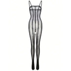 Sheer Camisole Set with Stockings - Nightwear Lingerie