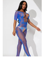 Jacquard Mesh Dress with Stockings - One Piece Nightwear Set