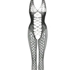 Tight-Fitting Bodysuit Pantyhose with Lace Garter Stockings Set