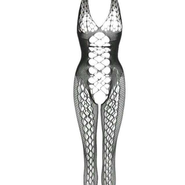 Tight-Fitting Bodysuit Pantyhose with Lace Garter Stockings Set