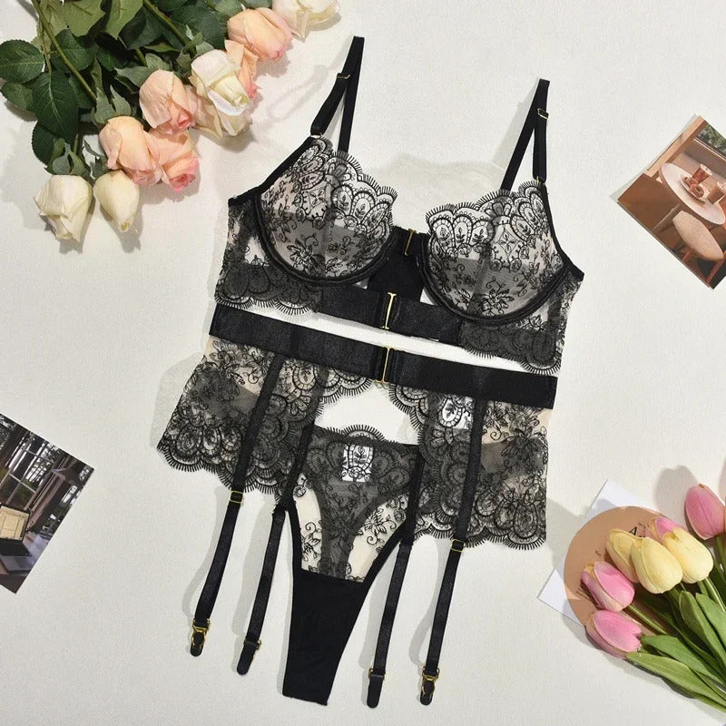 Lolita Dreams Sheer Lace Set - Romantic Bra and Panty