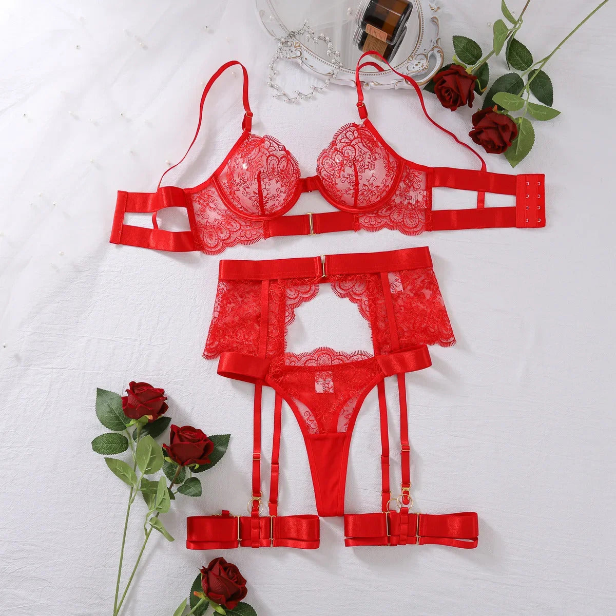 Lolita Dreams Sheer Lace Set - Romantic Bra and Panty