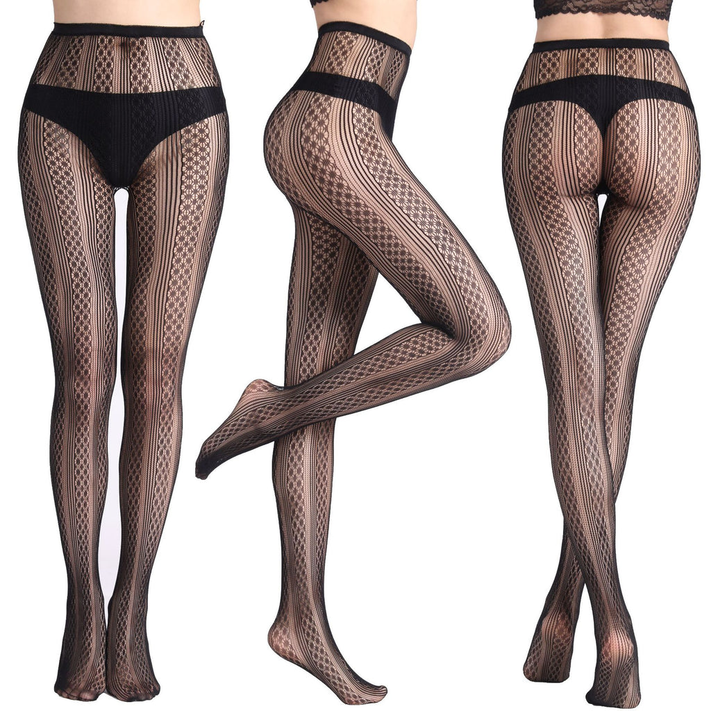 Fishnet Jacquard Pantyhose Set - Sleepwear Combo