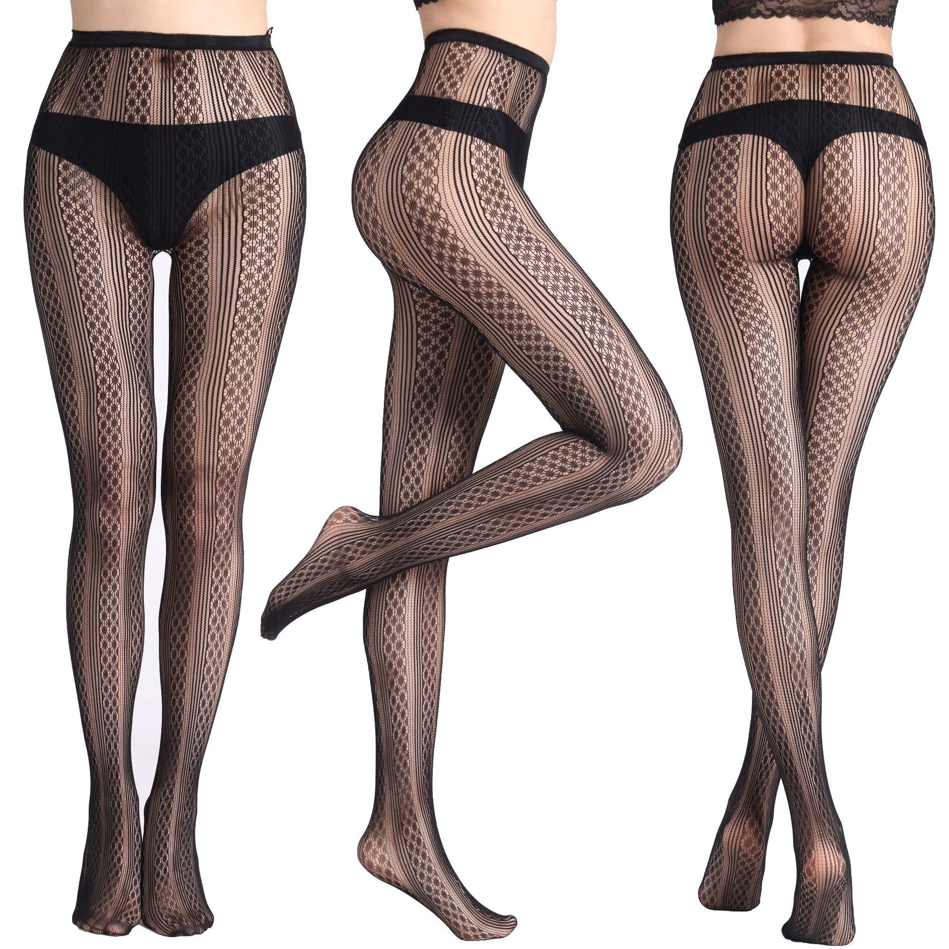 Fishnet Jacquard Pantyhose Set - Sleepwear Combo