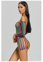 Bodycon Mesh Nightdress - One-Piece Sleepwear