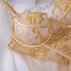 Ethereal Dreams Sheer Tulle Set - Delicate Lace Ensemble