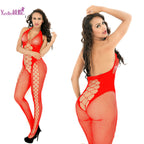 Halter Deep V Bodysuit - Hollow Out One-Piece Tights