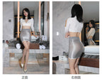 Glossy Sheer Mini Skirt - Transparent Design