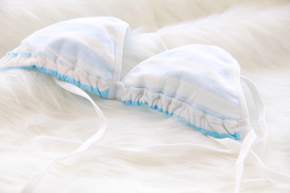 Sailor Stripes Cotton Bralette - Seamless Kawaii Set