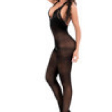 Lace Halter Nightdress with Stockings - One Piece Set