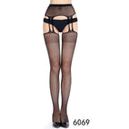 Garter Fishnet Stockings - Jacquard Pattern