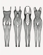 Tight-Fitting Bodysuit Pantyhose with Lace Garter Stockings Set