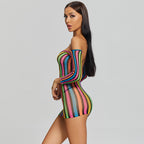 Bodycon Mesh Nightdress - One-Piece Sleepwear