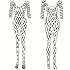 Hollow Out Fishnet Bodysuit - Tight-Fitting One Piece Design