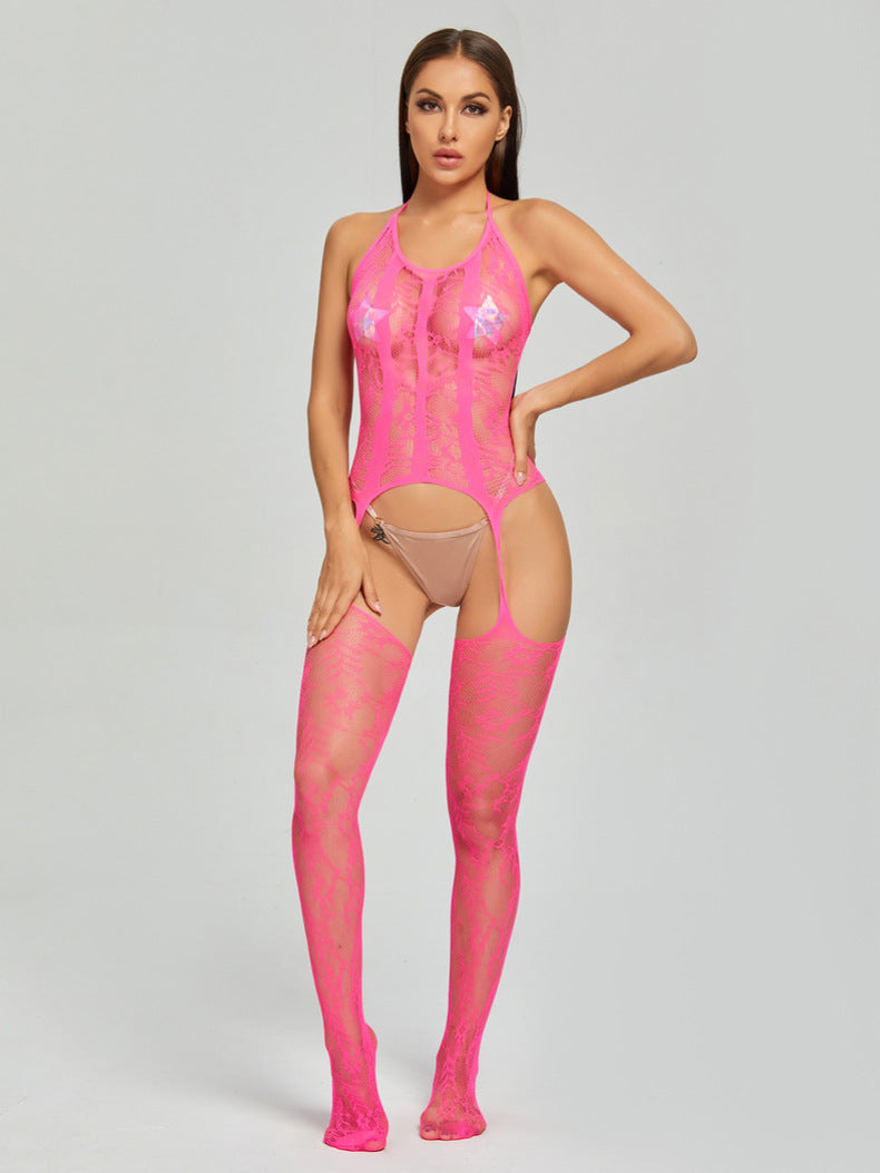 One-Piece Mesh Stockings Pajamas - Comfortable Sleepwear