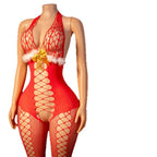 Christmas Mesh Nightdress Set - Holiday Sleepwear