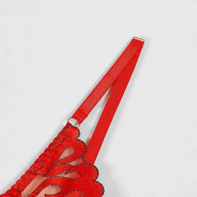 Chains of Desire 4-Piece Lingerie - Corset and Chain Set