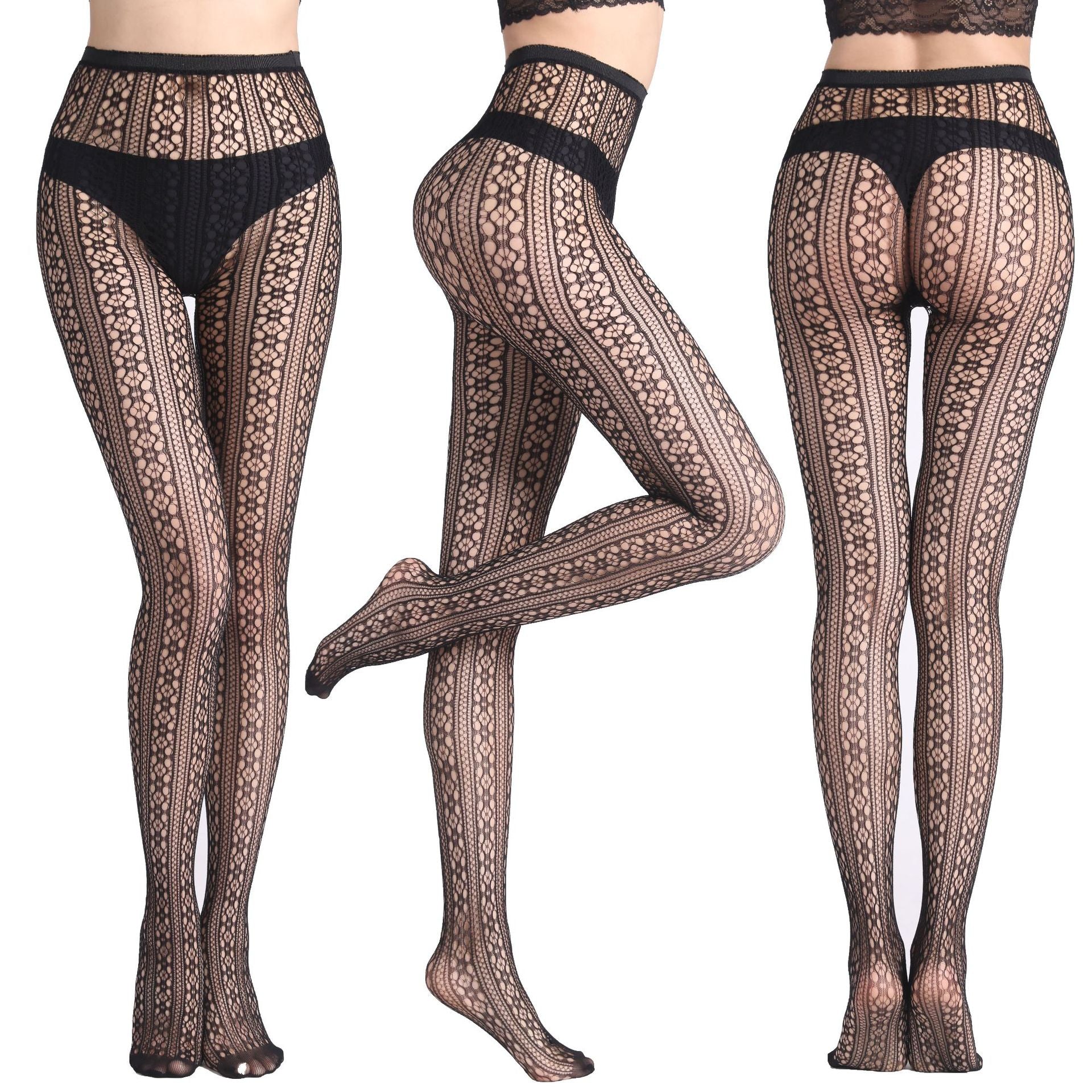 Fishnet Jacquard Pantyhose Set - Sleepwear Combo