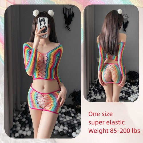 Velvet Dreams Lace Babydoll - Garter Belt Nightwear Set