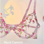 Parisian Nights Embroidered Lace Bralette - French Mesh Set