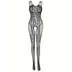 Plus Size Camisole Bodysuit with Stockings Set
