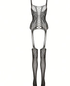 Jacquard Hollow Out Pantyhose - Women's Bodysuit Set