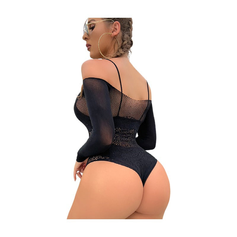 Jacquard Dreams Off-Shoulder Mesh - Long Sleeve Bikini Lingerie