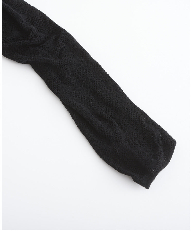 Mesh Bodycon Bodysuit - High Waist Long Sleeve Sleepwear