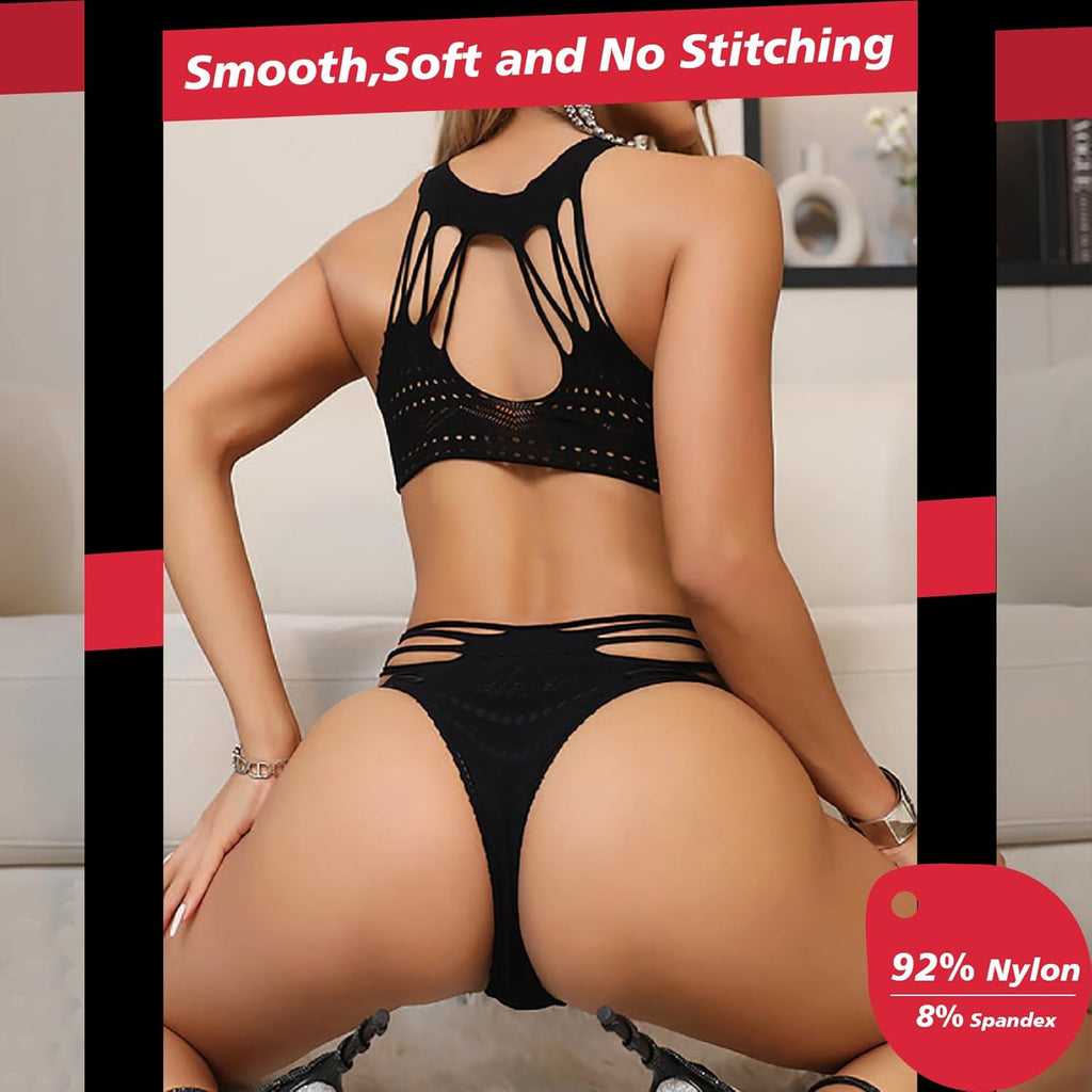 Mesh Temptation Fishnet Bodysuit - Sheer Teddy Lingerie