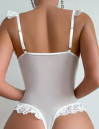 Enchanted Petals Lace Bodysuit - Snap Crotch Teddy