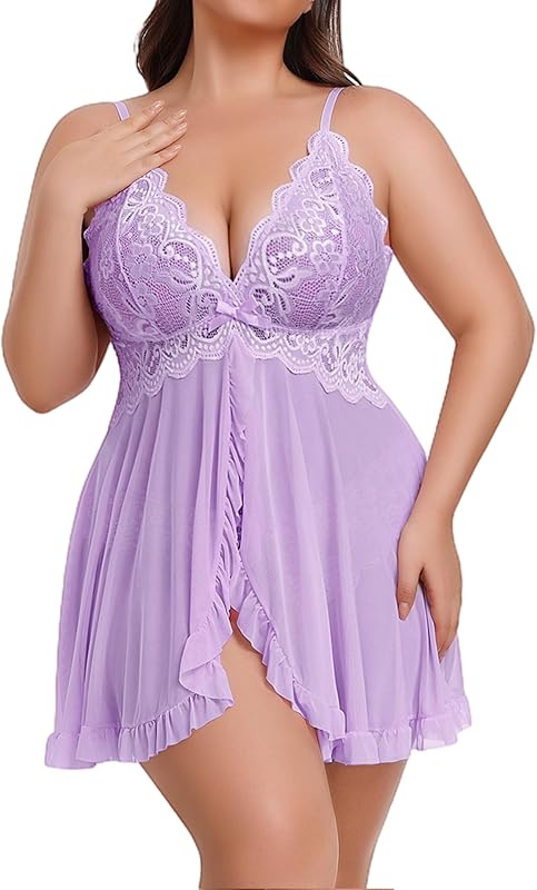 Curves Divine Plus Size Babydoll - V-Neck Open Front