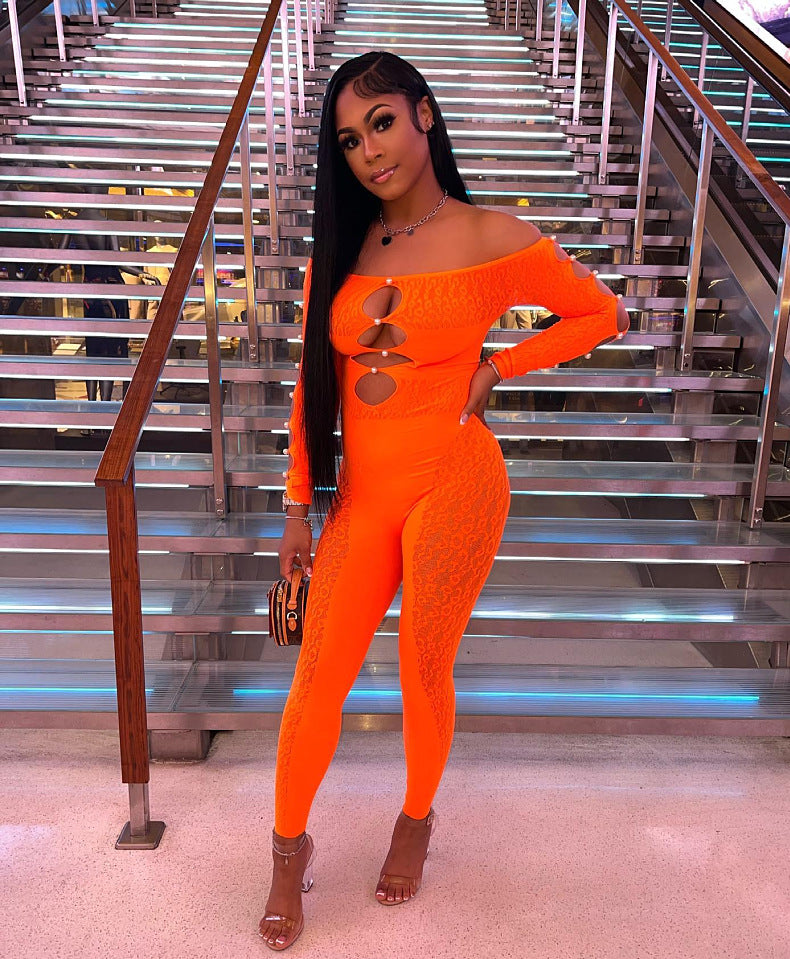 Leopard Print Jacquard Bodysuit - Animal Print Set