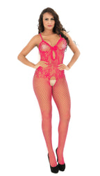 Fishnet Bodysuit - Halter Strap Lingerie