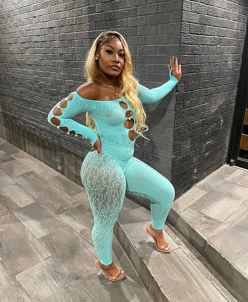 Leopard Print Jacquard Bodysuit - Animal Print Set