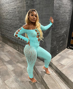 Leopard Print Jacquard Bodysuit - Animal Print Set