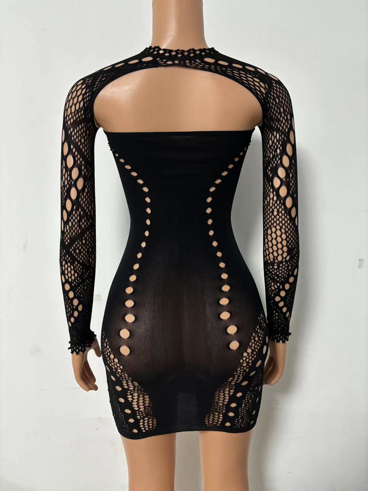 Round Neck Mesh Bodysuit - Strapless Shawl Style