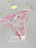 Parisian Nights Embroidered Lace Bralette - French Mesh Set