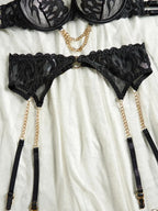 Chains of Desire 4-Piece Lingerie - Corset and Chain Set