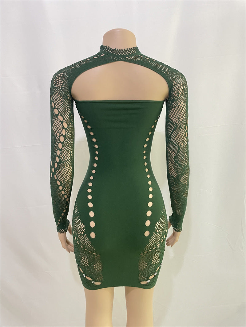 Round Neck Mesh Bodysuit - Strapless Shawl Style