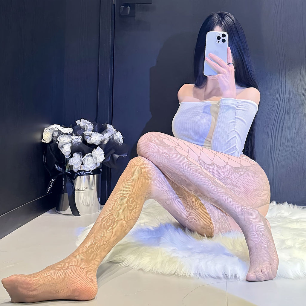 Lace Stockings Set - Garter Style Hosiery