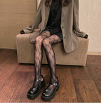 Hollow Out Bowknot Pantyhose - One-Piece Mesh Set
